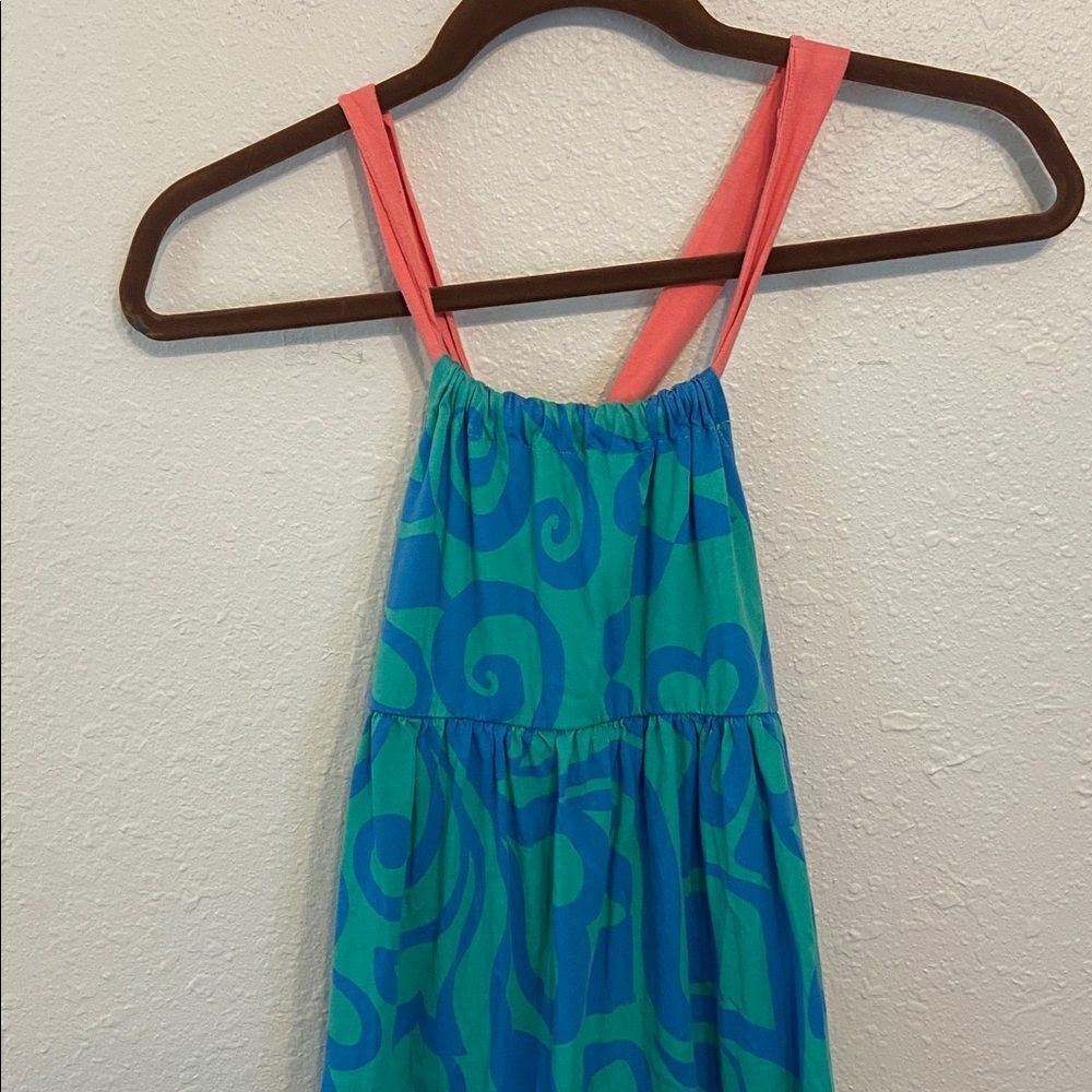 Mini Boden Blue & Green Tiered Maxi Dress Size 9-10 Y - Picture 2 of 11